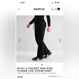 Grey’s Anatomy Scrubs: RILEY 5-POCKET MID-RISE FLARED LEG SCRUB PANT